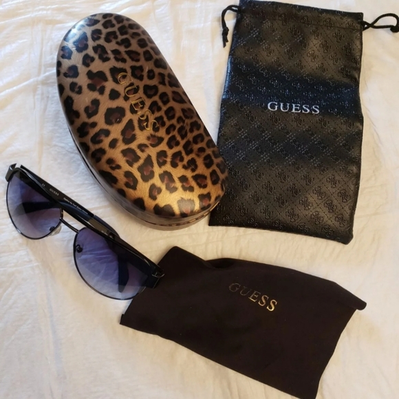 New GUESS Aviator Sunglasses GO00099 Double Bridge Acetate Amber Black Lens New GUESS Aviator Sunglasses GO00099 Double Bridge Acetate  main image 3